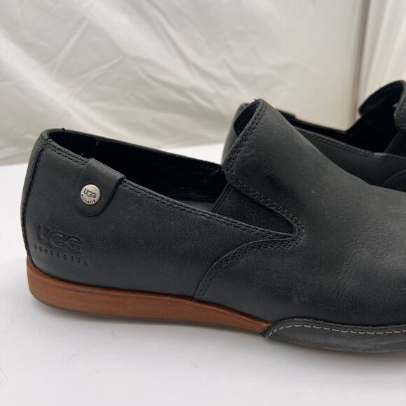 UGG Men\'s Leather Slip On Casual Loafers Shoes Black Size 10 main image 11
